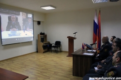 Video Conference Attended by the Managerial Staff of the RoA Police Educational Complex and the Volgograd Academy of the Ministry of Internal Affairs of Russia 